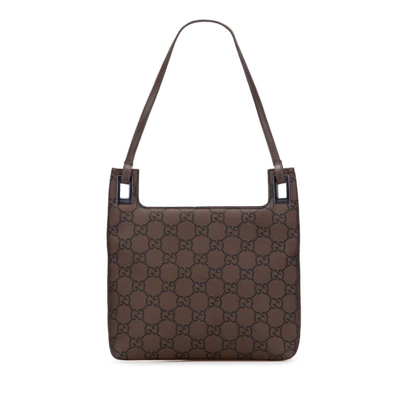 Gucci GG Nylon Shoulder Bag Brown Good condition - Front View