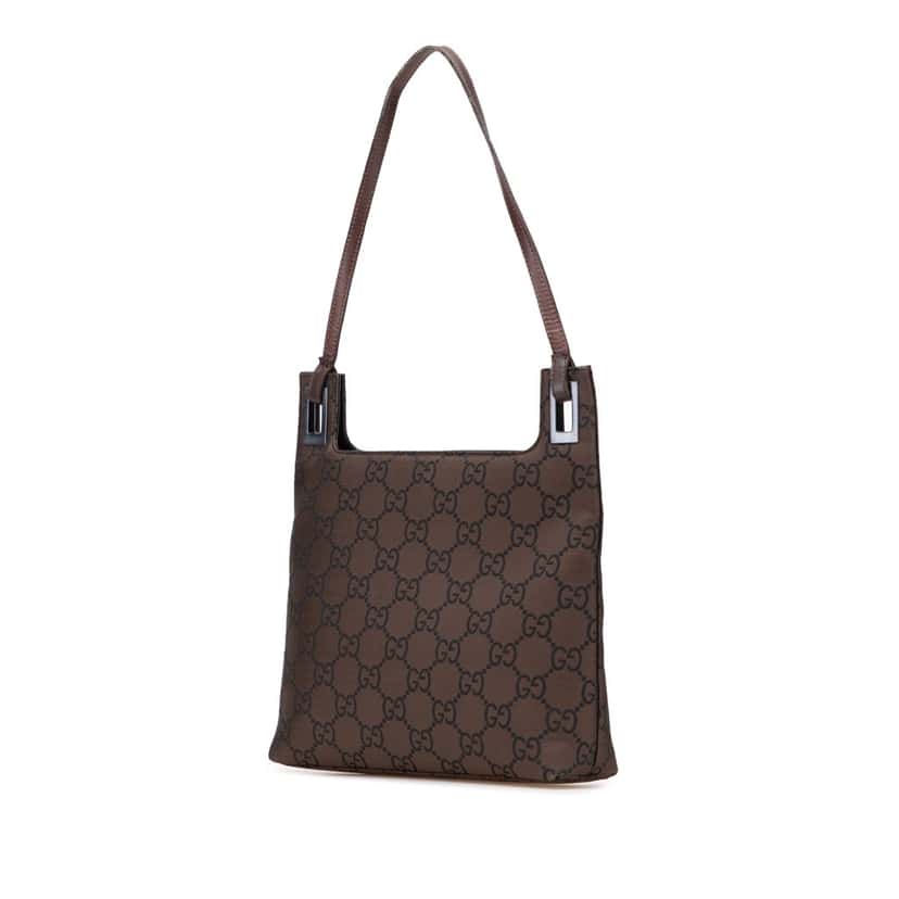 Gucci GG Nylon Shoulder Bag Brown Good condition - Back View