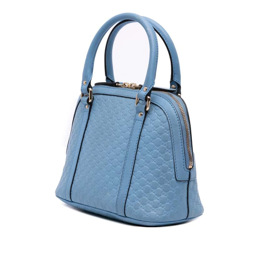 Gucci Mini Microguccissima Dome Satchel Blue Leather Good condition - Back View