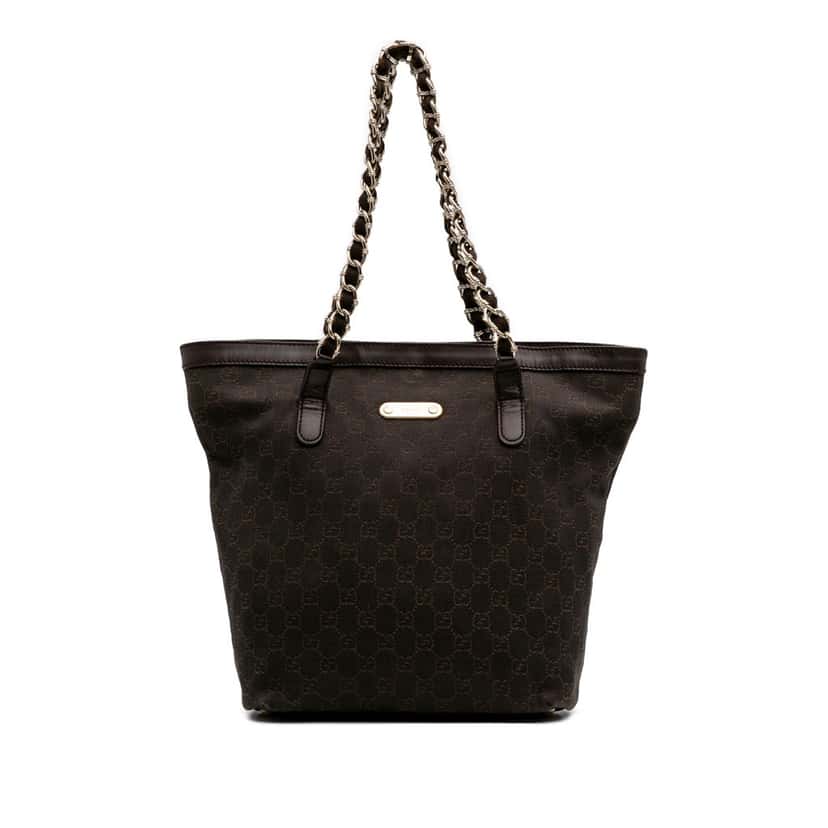 Gucci GG Denim Capri Tote Brown Denim Good condition - Front View
