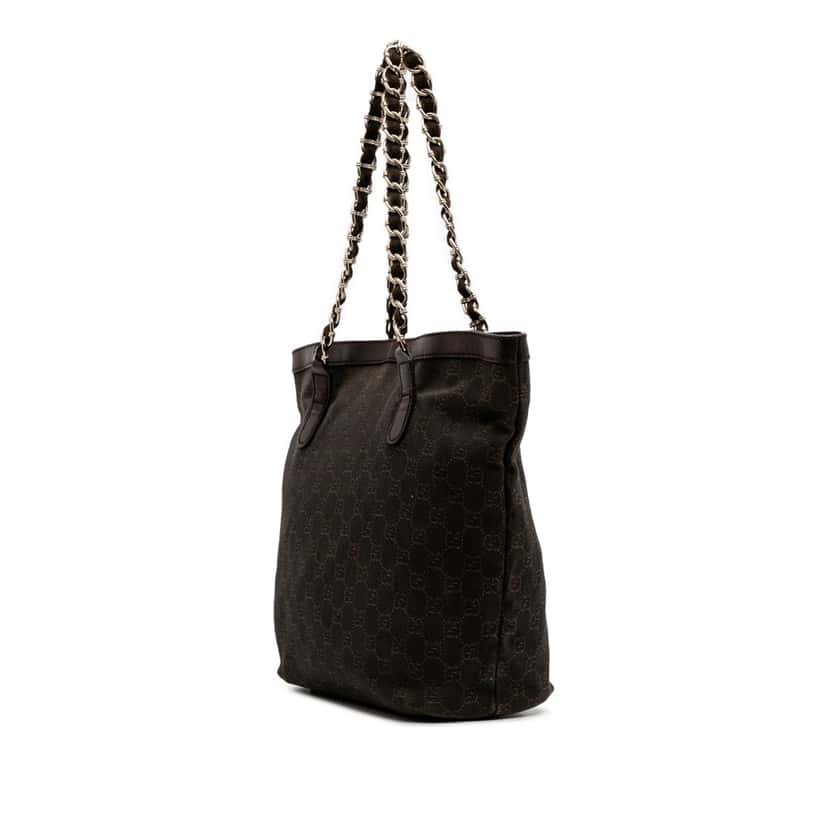 Gucci GG Denim Capri Tote Brown Denim Good condition - Back View