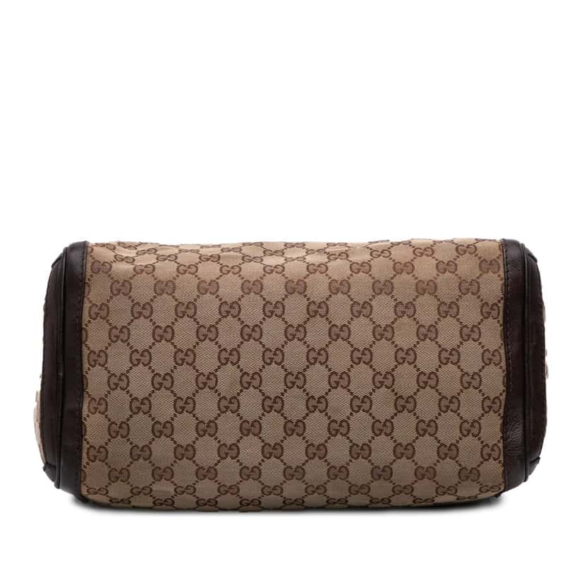 Gucci Medium GG Canvas Techno Tag Boston Bag Brown Canvas Good condition - Inside View