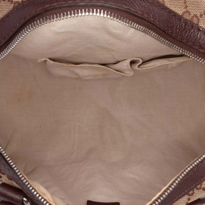Gucci Medium GG Canvas Techno Tag Boston Bag Brown Canvas Good condition - Model View