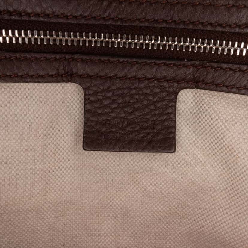 Gucci Medium GG Canvas Techno Tag Boston Bag Brown Canvas Good condition - Box View