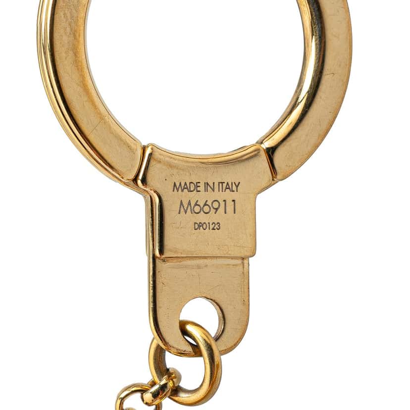 Louis Vuitton Gold Plated Bee Flower Bag Charm Key Chain Gold Metal Good condition - Inside View