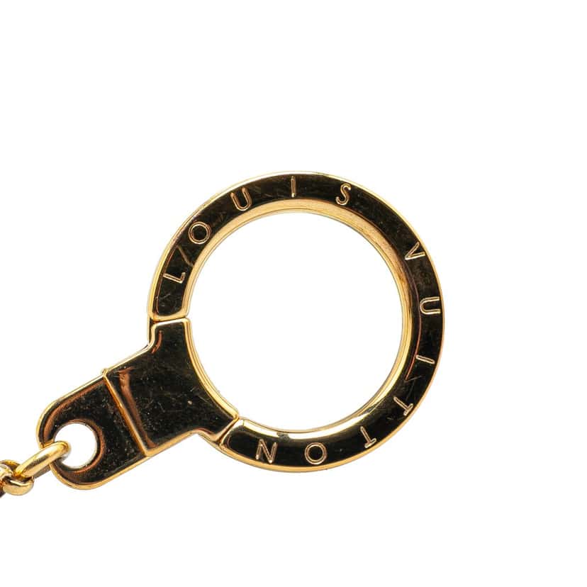 Louis Vuitton Gold Plated Bee Flower Bag Charm Key Chain Gold Metal Good condition - Box View