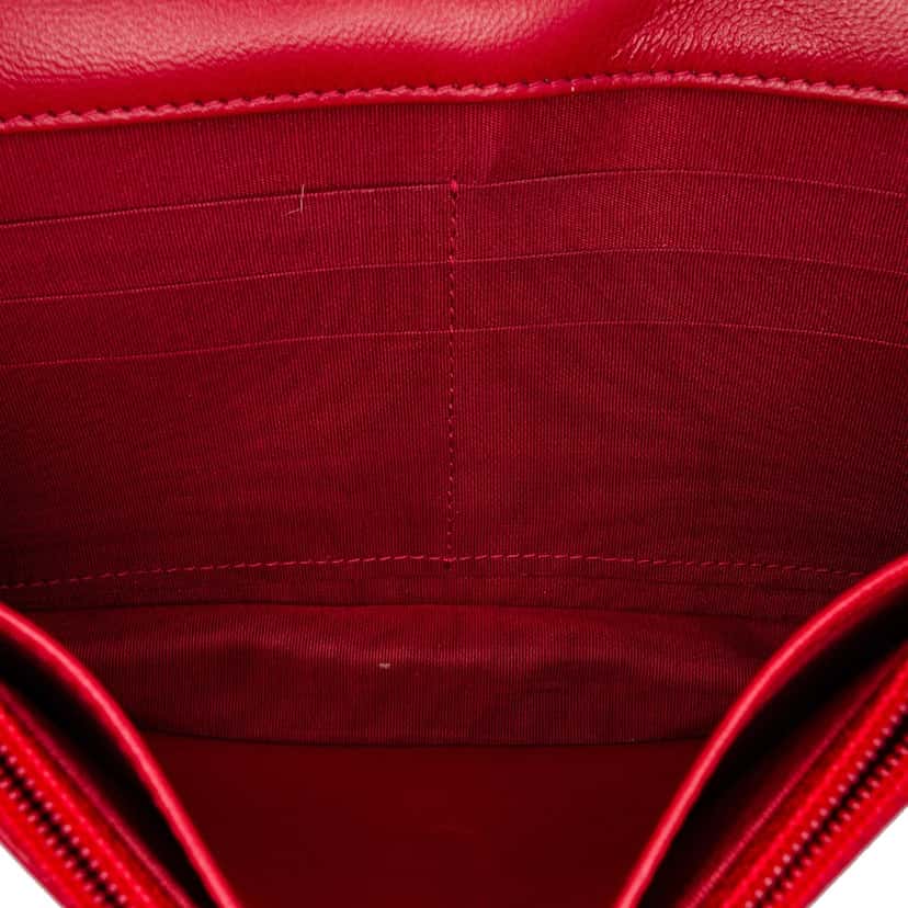 Chanel Quilted Lambskin All About Chanel Wallet On Chain Red Leather Good condition - Model View