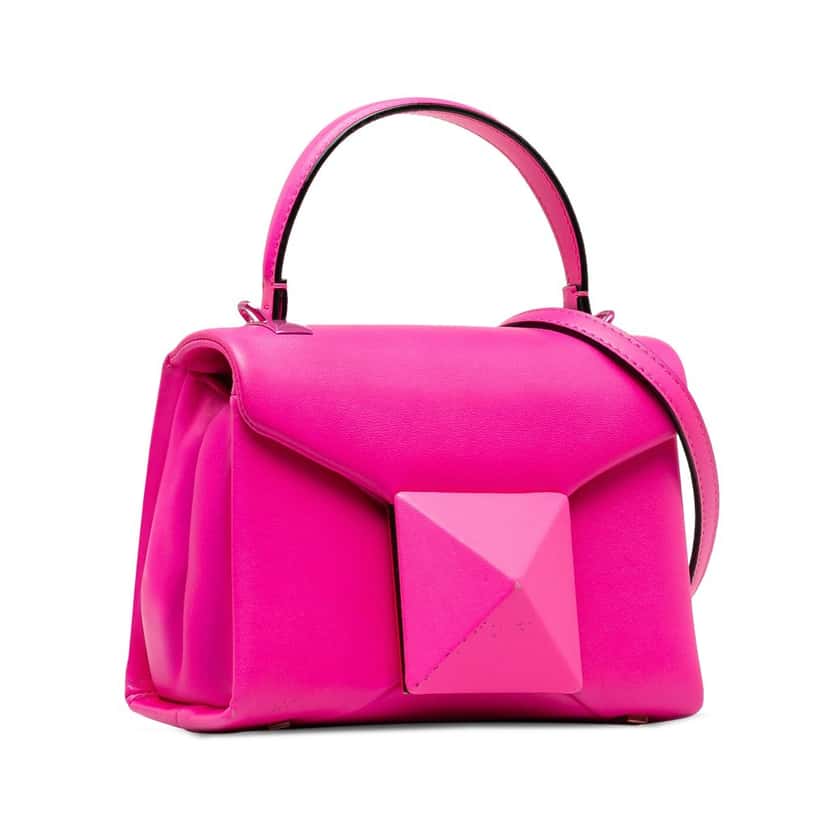 Valentino Mini One Stud Satchel Pink Leather Good condition - Back View