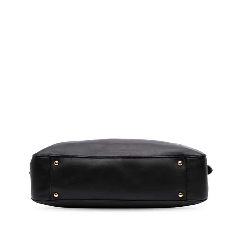 Prada Medium Soft Grain Leather Shopping Bag Black Leather Good condition - Inside View