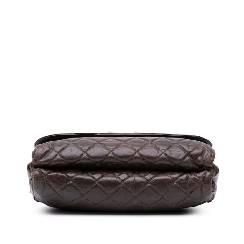 Chanel Quilted Glazed Calfskin Soft Boy Flap Brown Leather Good condition - Inside View