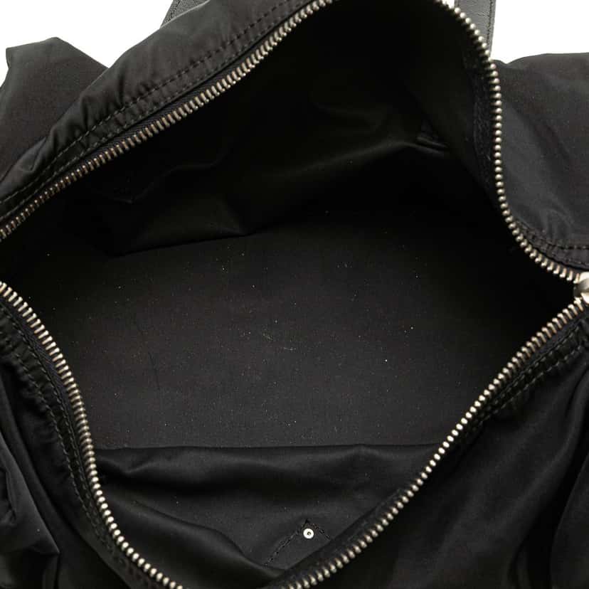 Prada Saffiano Trimmed Tessuto Handbag Black Good condition - Model View