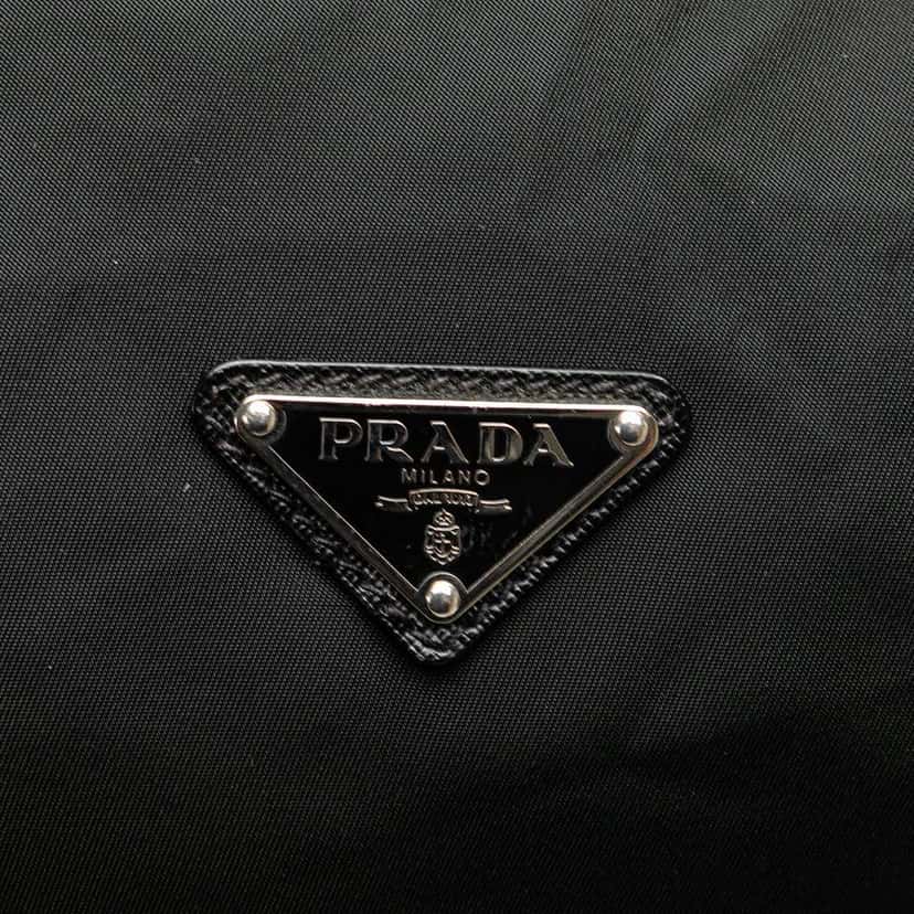 Prada Saffiano Trimmed Tessuto Handbag Black Good condition - Box View