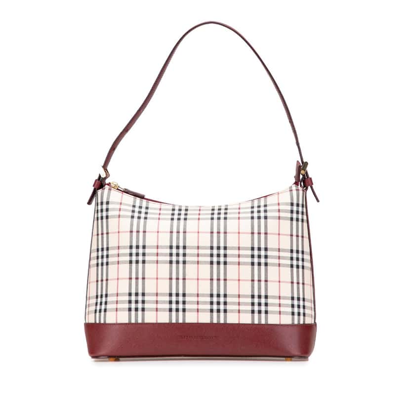 Burberry House Check Canvas Shoulder Bag Brown Canvas Good condition - Front View