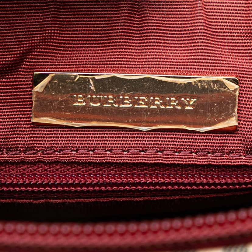 Burberry House Check Canvas Shoulder Bag Brown Canvas Good condition - Box View