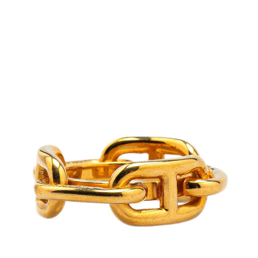 Hermès Gold Plated Chaine d'Ancre Scarf Ring Gold Metal Good condition - Back View