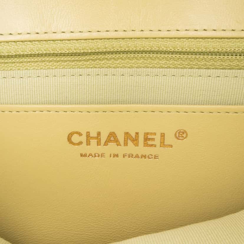 Chanel Mini Square Lambskin Casino Royale Charms Single Flap Green Leather Good condition - Box View