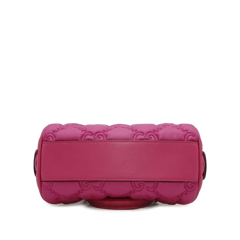 Gucci Mini GG Matelasse Nylon Marmont Satchel Pink Good condition - Inside View