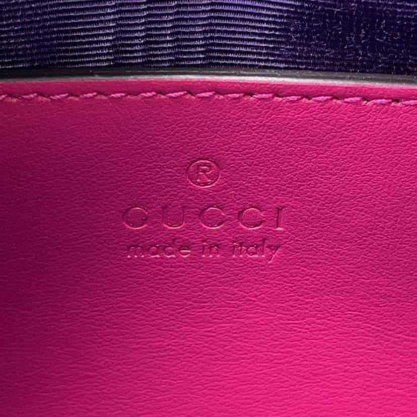 Gucci Mini GG Matelasse Nylon Marmont Satchel Pink Good condition - Box View