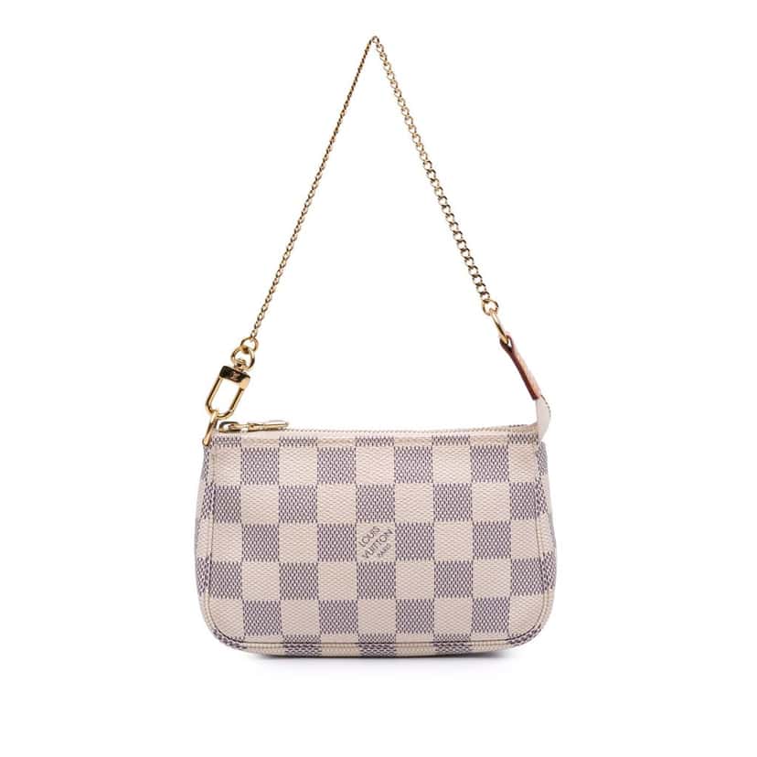 Louis Vuitton Damier Azur Mini Pochette Accessoires White Canvas Good condition - Front View