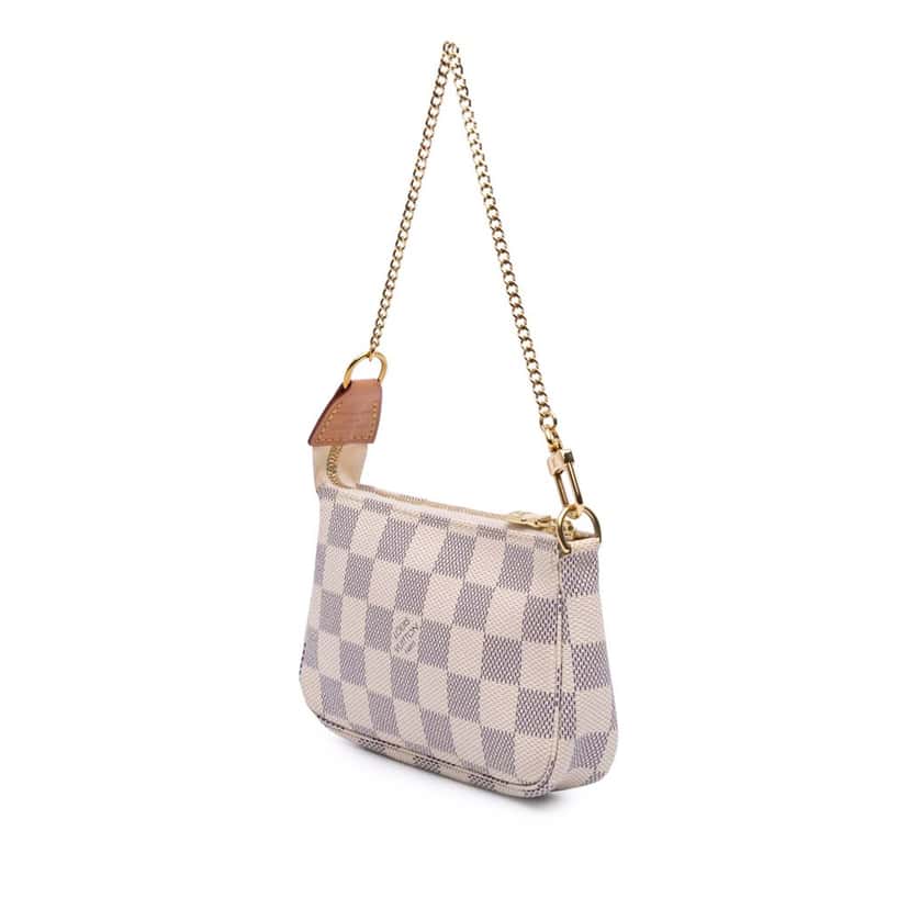 Louis Vuitton Damier Azur Mini Pochette Accessoires White Canvas Good condition - Back View