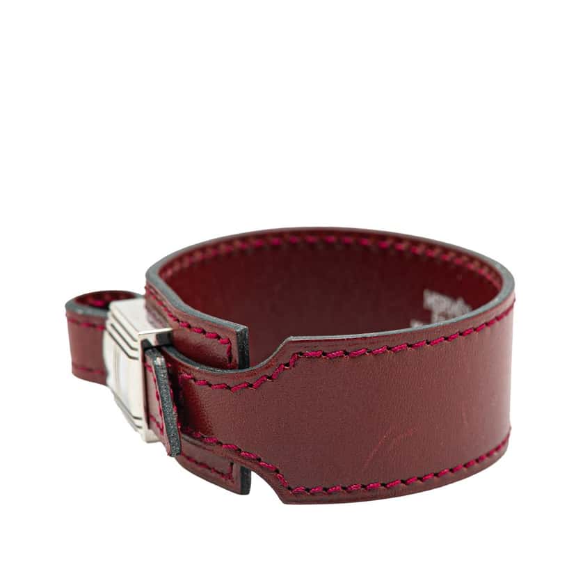 Hermès Leather Cadenas Artemis Bracelet M Red Leather Good condition - Back View