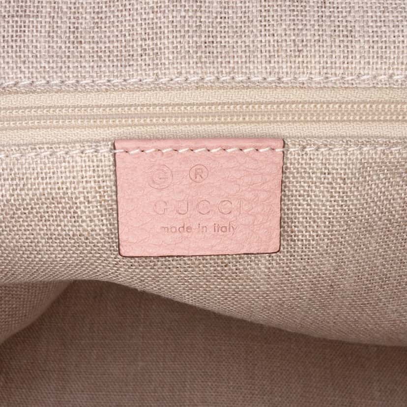 Gucci Large Dollar Calfskin GG Charm Dome Satchel Pink Leather Good condition - Box View