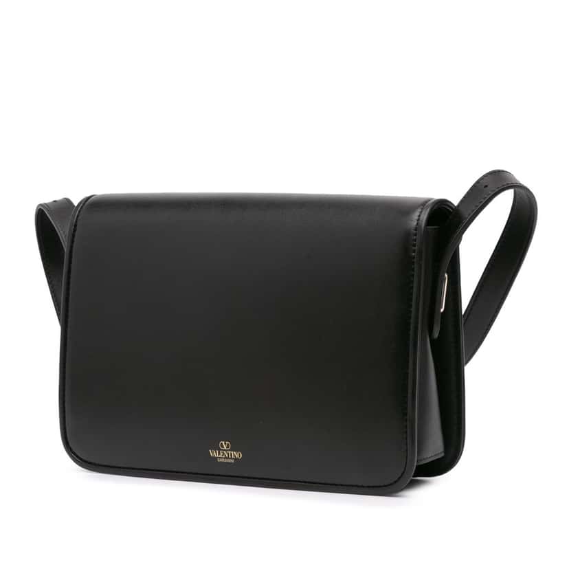 Valentino Small Leather Letter Crossbody Black Leather Good condition - Back View