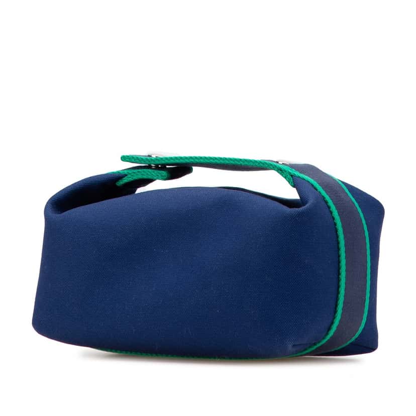 Hermès Small Canvas Bride A Brac Blue Canvas Good condition - Back View