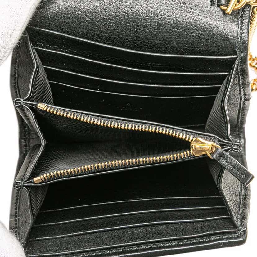Gucci Medium Calfskin Blondie Wallet on Chain Black Leather Good condition - Model View