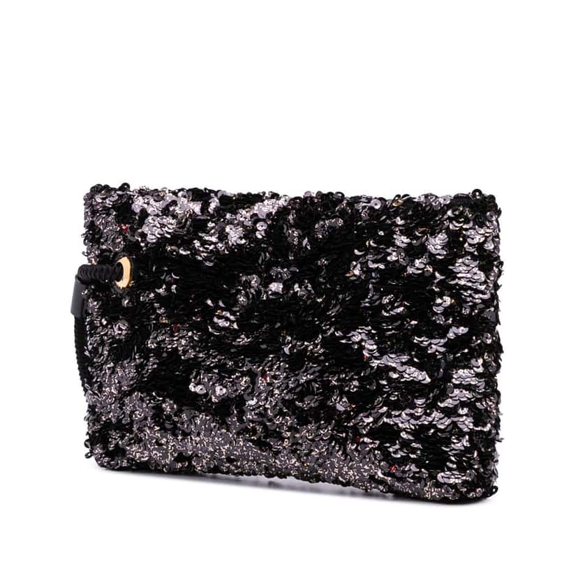Louis Vuitton Sequins Rococo Pochette Black Canvas Good condition - Back View