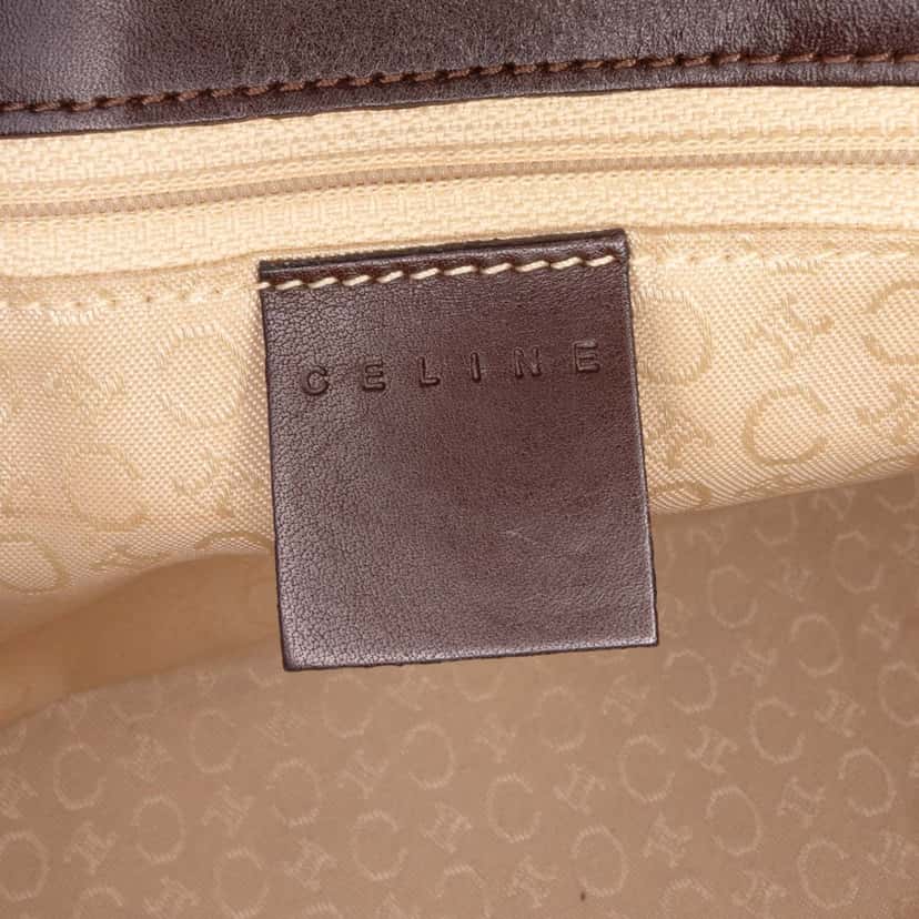Celine C Macadam Canvas Shoulder Bag Brown Canvas Good condition - Box View
