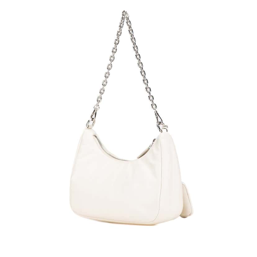 Prada Nappa Soft Padded Re Edition 2005 Satchel White Leather Good condition - Back View