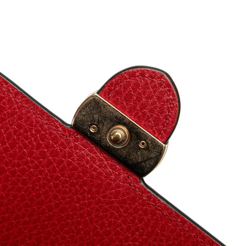 Gucci Leather Interlocking G Dollar Wallet on Chain Red Leather Good condition - Box View