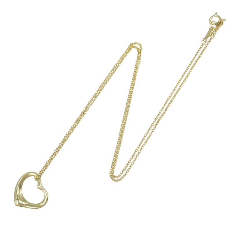 Tiffany & Co 18K Yellow Gold Small Elsa Peretti Open Heart Pendant Necklace Gold Gold Good condition - Front View