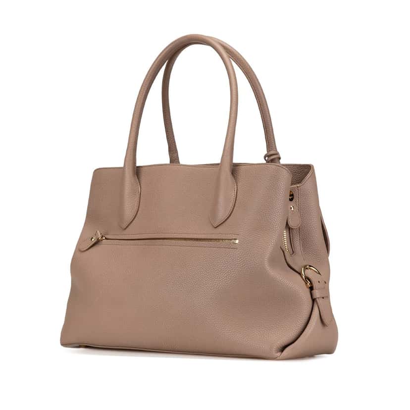 Salvatore Ferragamo Leather Fiamma East West Tote Brown Leather Good condition - Back View