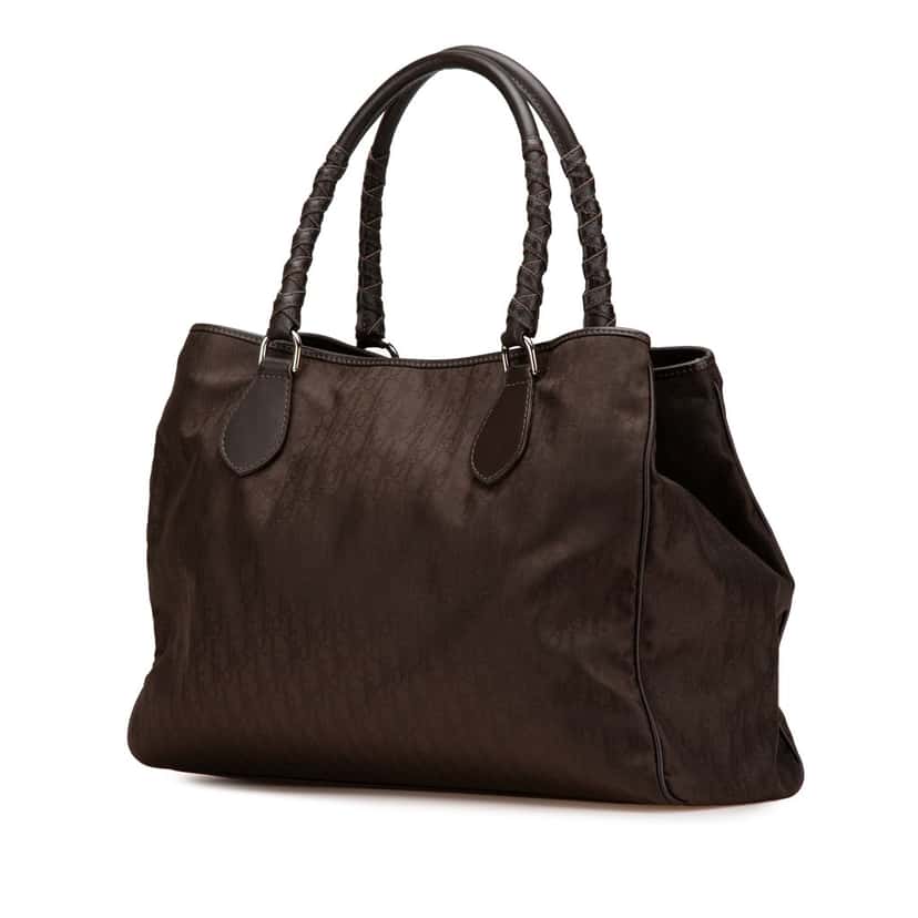 Dior Medium Diorissimo Trotter Nylon Lovely Tote Brown Good condition - Back View