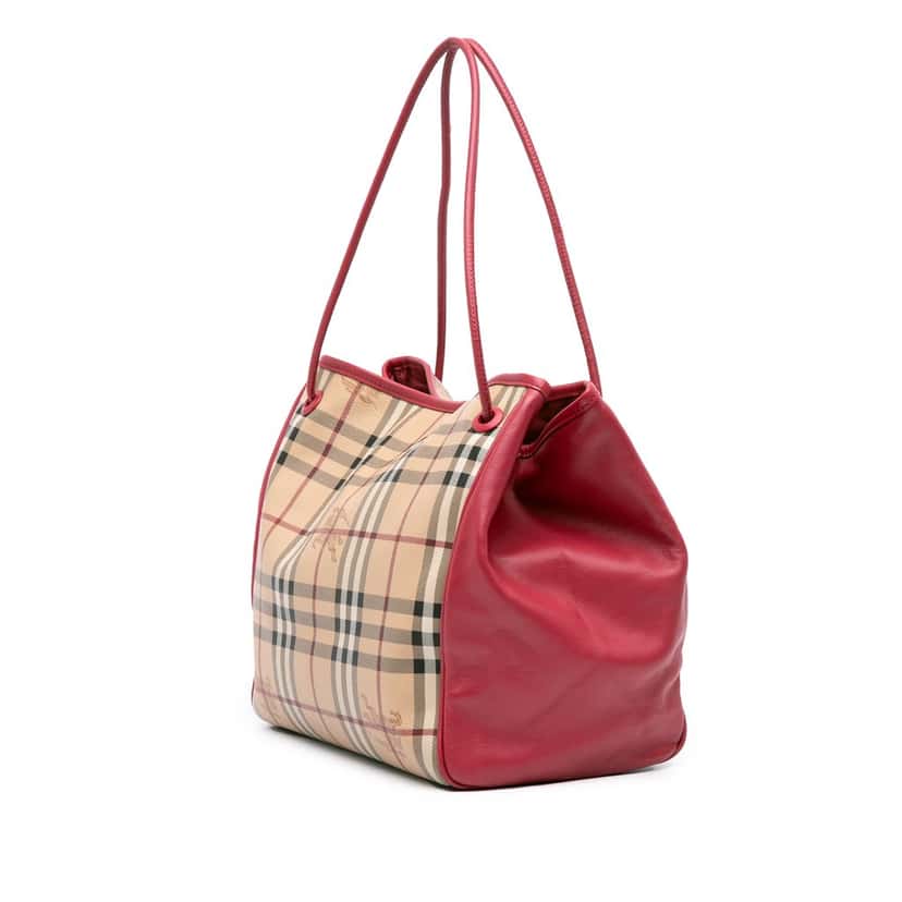Burberry Small Haymarket Check Canvas Canterbury Tote Brown Canvas Good condition - Back View