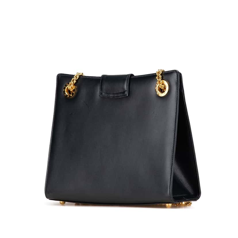 Tiffany & Co Leather Chain Crossbody Blue Leather Good condition - Back View