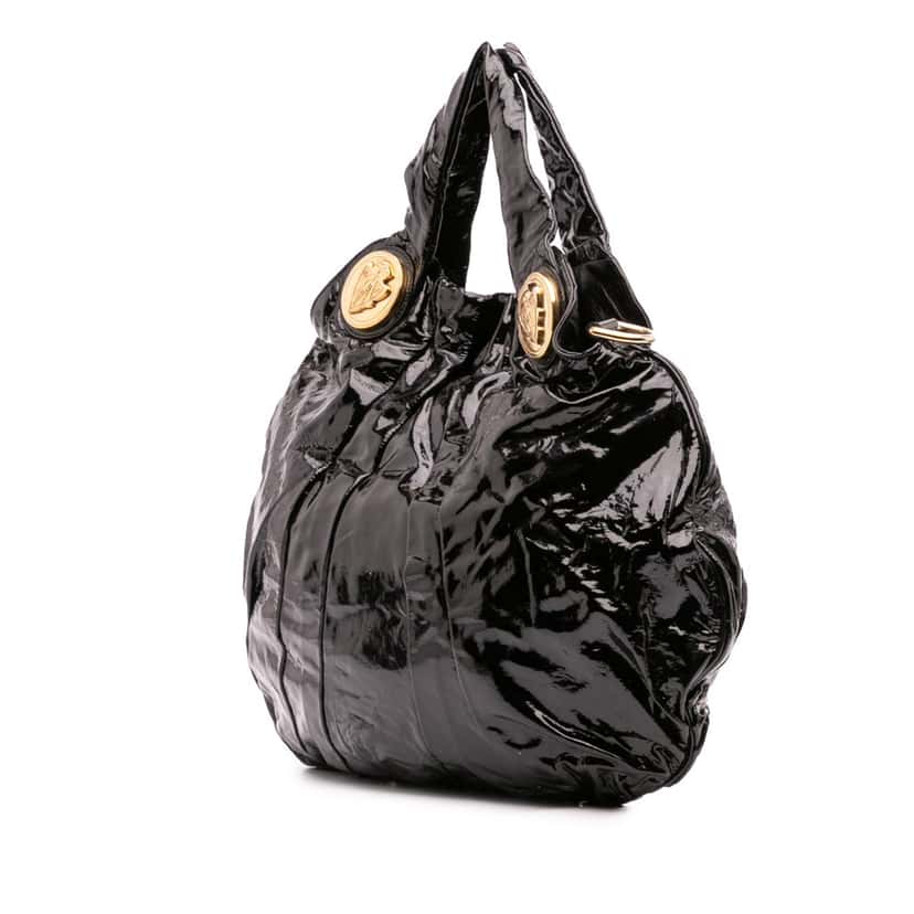 Gucci Large Patent Hysteria Satchel Black Leather Good condition - Back View