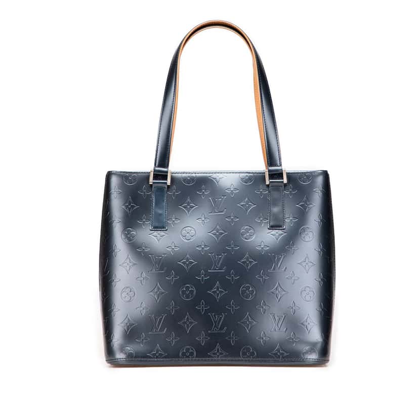 Louis Vuitton Monogram Mat Stockton Blue Leather Good condition - Front View