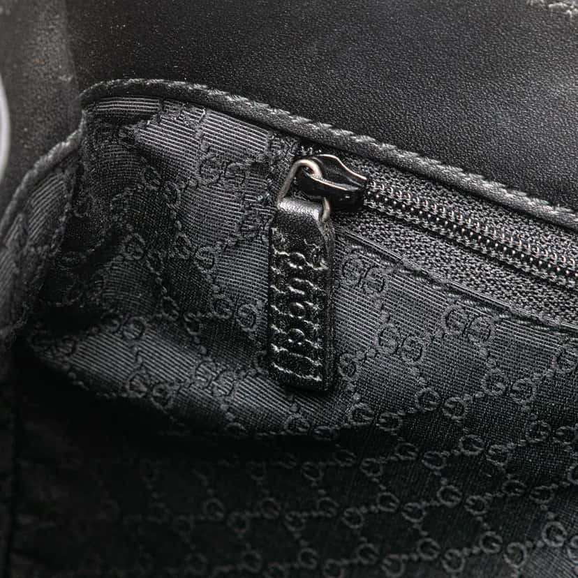 Gucci Leather Web Handbag Black Leather Good condition - Box View