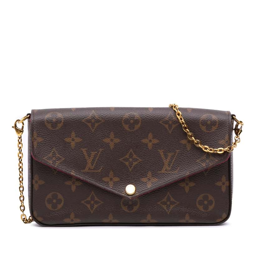 Louis Vuitton Monogram Pochette Felicie Brown Canvas Good condition - Front View