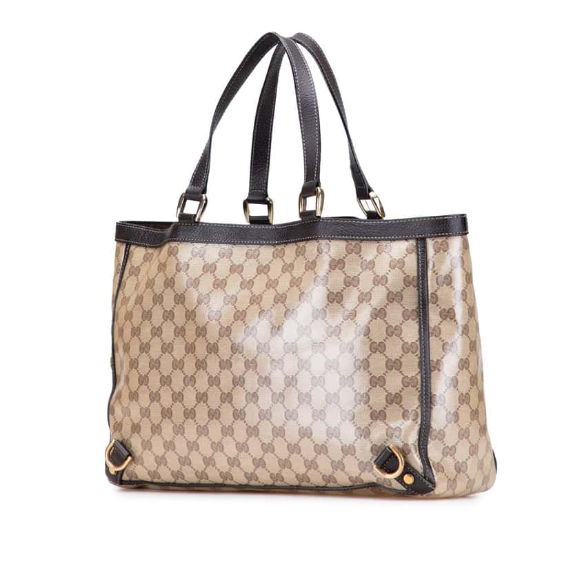 Gucci GG Crystal Abbey D Ring Tote Brown Canvas Good condition - Back View