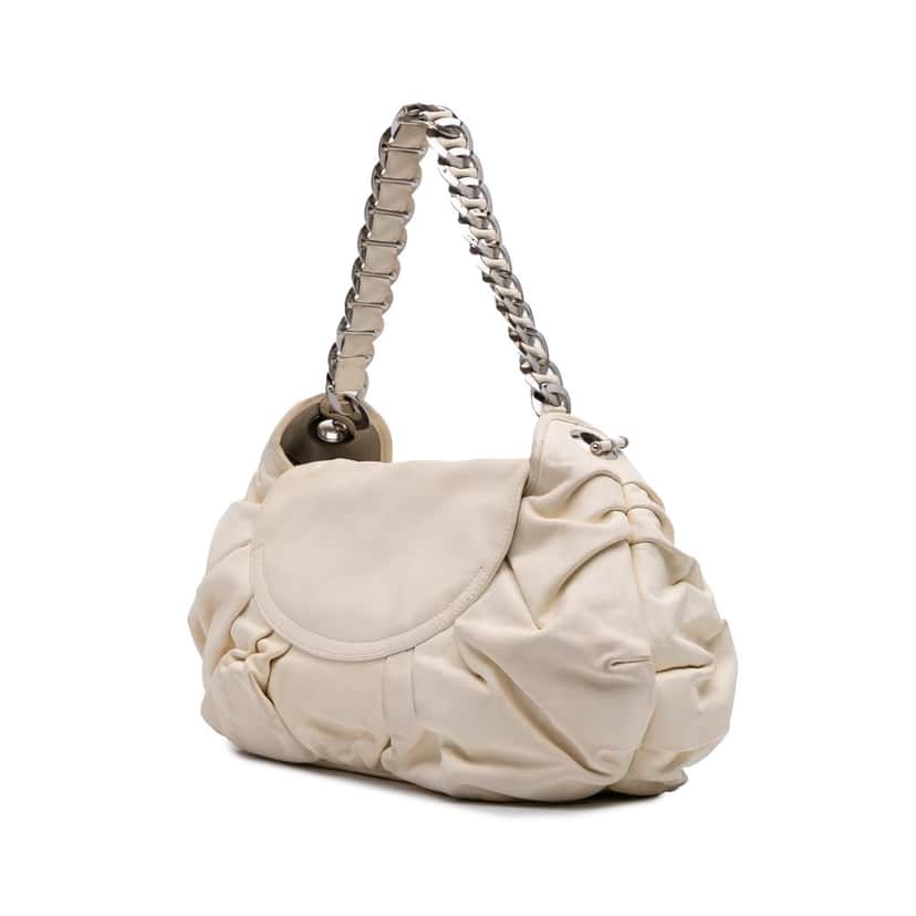 Dior Leather Jazz Club Shoulder Bag White Leather Good condition - Back View