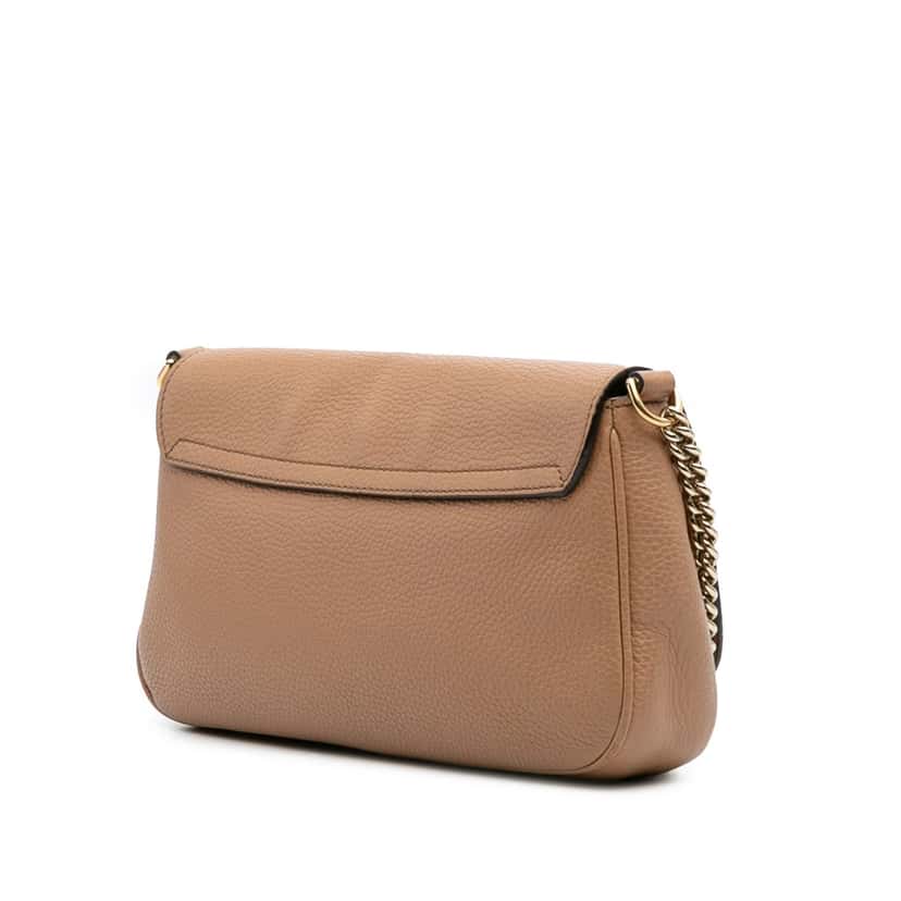 Gucci Medium Leather Soho Chain Flap Crossbody Brown Leather Good condition - Back View