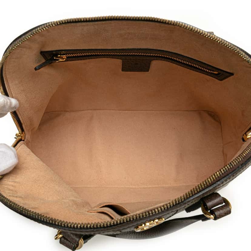 Gucci Medium GG Supreme Ophidia Web Satchel Brown Canvas Good condition - Model View