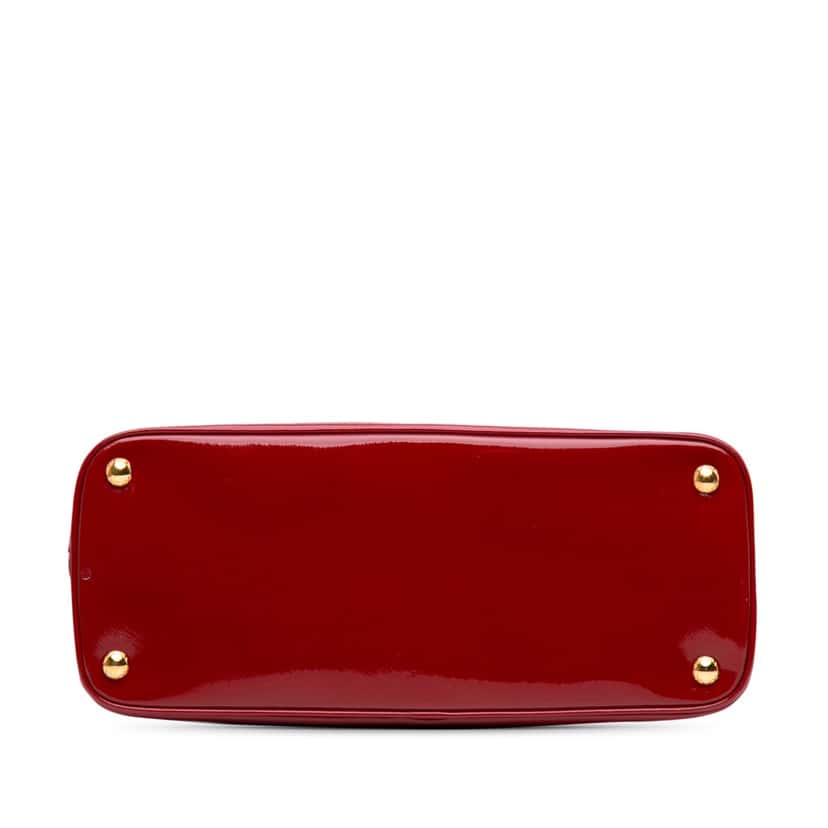 Prada Medium Saffiano Vernice Promenade Satchel Red Leather Good condition - Inside View