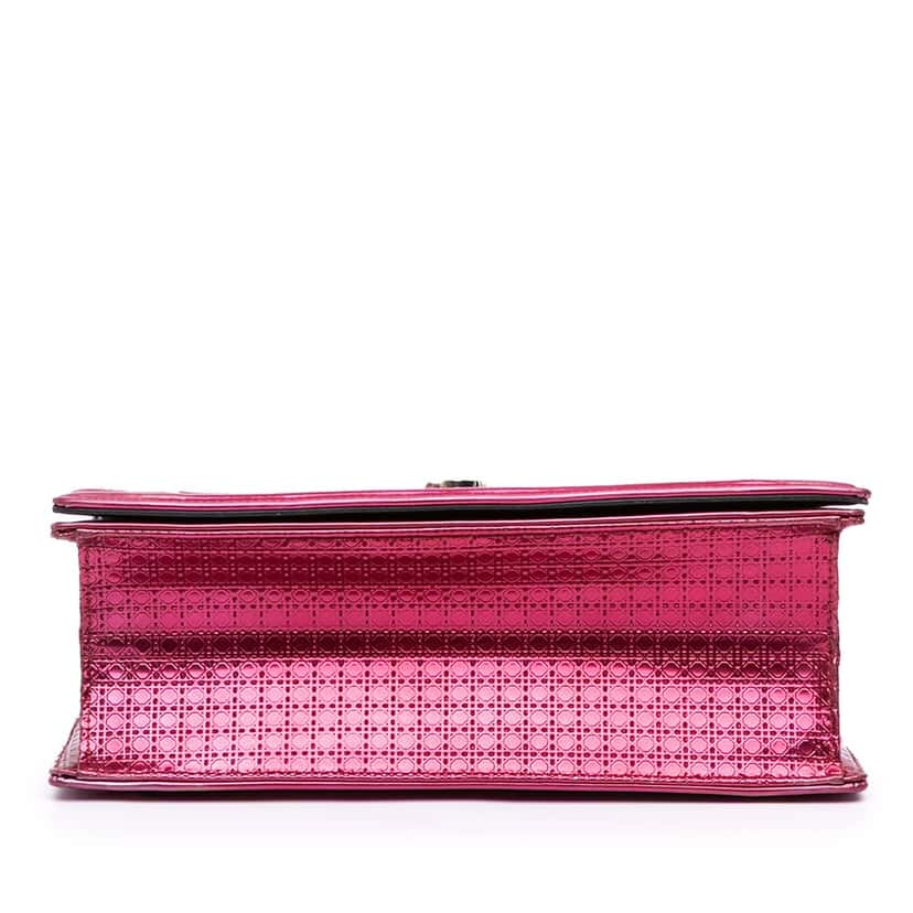 Dior Medium Metallic Patent Microcannage Diorama Flap Pink Leather Good condition - Inside View
