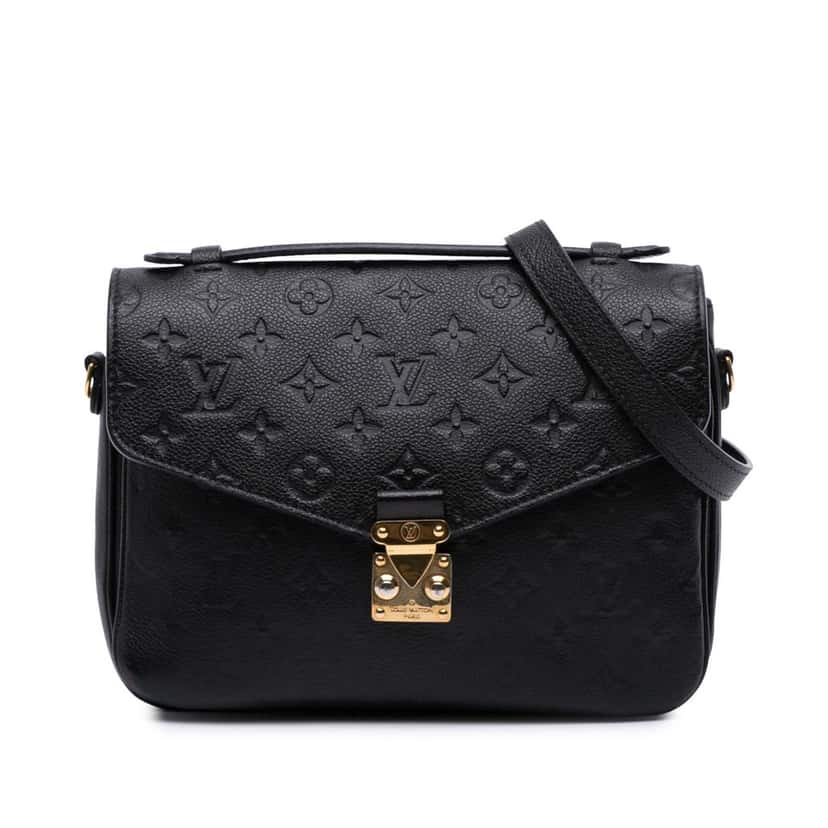 Louis Vuitton Monogram Empreinte Pochette Metis Black Leather Good condition - Front View