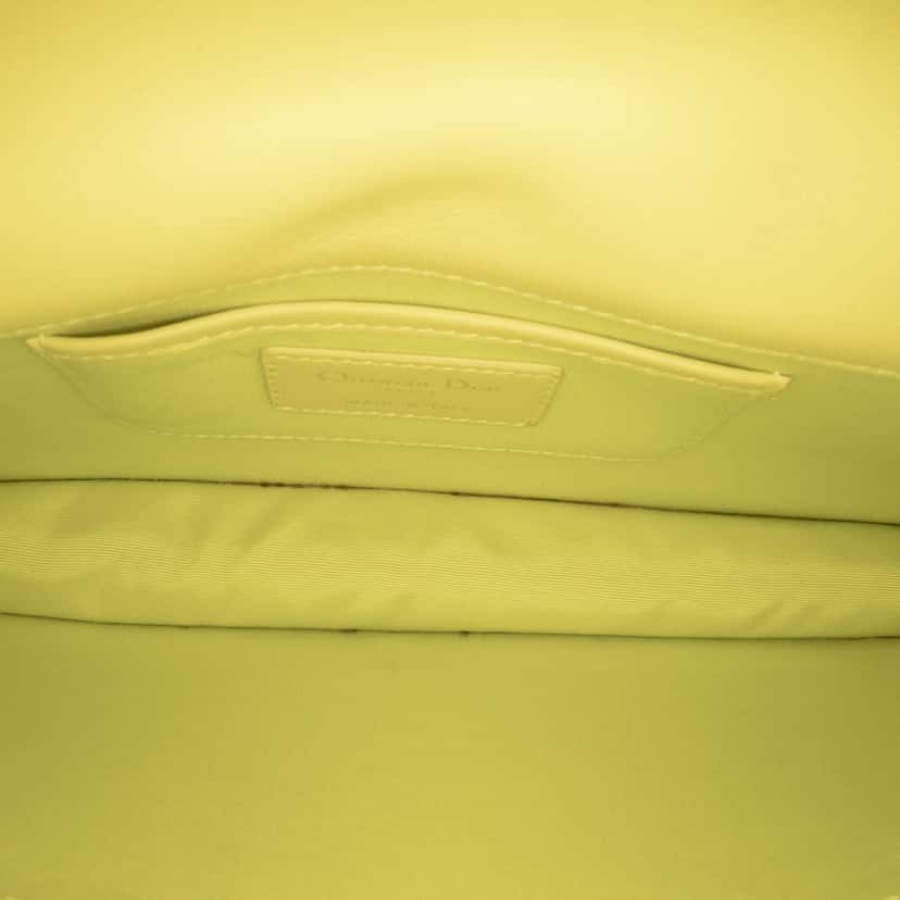 Dior Lambskin Cannage Lady Dior Wallet On Chain Yellow Leather Good condition - Model View